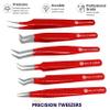 Abdul of Sialkot Abdul of Silakor Eyelash Extension Tweezers Set 6 Piece for Volume Lash Extensions Stainless Steel Eyelash Tweezers for Lash Extensions Isolation & Classic Lashes Tweezers Set (Red) view 3