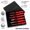 Abdul of Sialkot Abdul of Silakor Eyelash Extension Tweezers Set 6 Piece for Volume Lash Extensions Stainless Steel Eyelash Tweezers for Lash Extensions Isolation & Classic Lashes Tweezers Set (Red) view 4