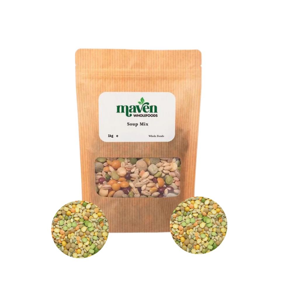Maven Wholefoods Soup Mix of Lentils, Peas & Barley 1kg | GMO Free | Vegan | Natural | Source of Protien | High Fibre | Suitable for Vegetarian | Packed Fresh in Resealable Bags