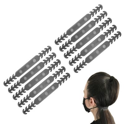 10 x Face Mask Extender | Face Mask Holder | Ear Protector | Ear Saver for Masks | Mask Holder Strap | Face Mask Clip (Black)