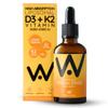 WELL ACTUALLY Liposomal Vitamin D3 + K2 Liquid Pipette - High Absorption Vegan Vitamin D3 4000 IU & Vitamin K2-7 160mcg as Menaquinone-7 MK-7 - Orange & Mango (up to 120 Servings) view 1