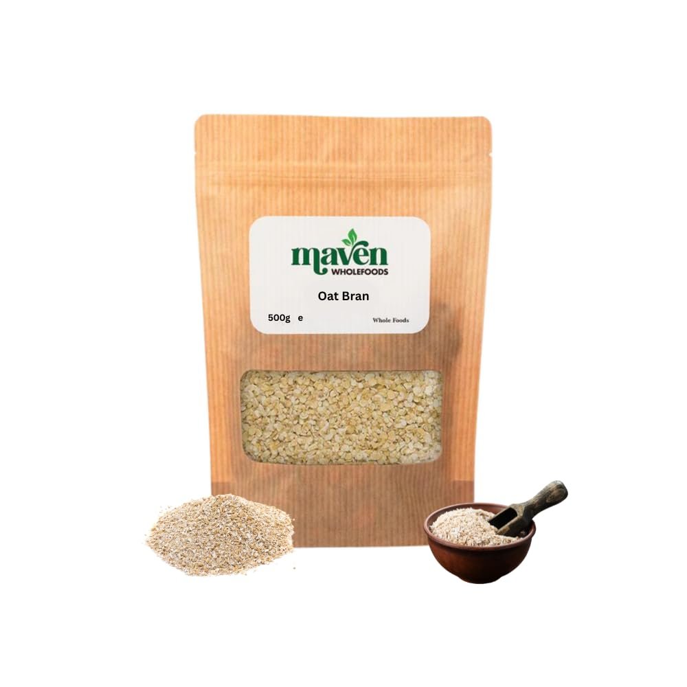 Maven Wholefoods Oat Bran 500g | GMO Free | Vegan | Natural | Source of Protien | High Fibre | No Additives | Suitable for Vegetarian | Easy to Cook | Packed Fresh in Resealable Bags (500g)