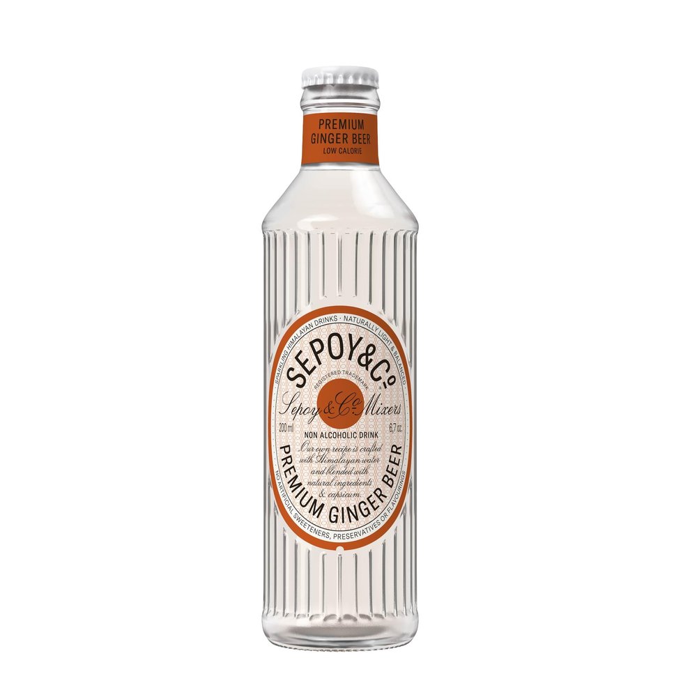 SEPOY & CO. Fiery Original Ginger Beer - 12 x 200ml | Low Calorie, 20kCal | Made with Indian & African Gingers | Pure Himalayan Water & 100% Natural Ingredients
