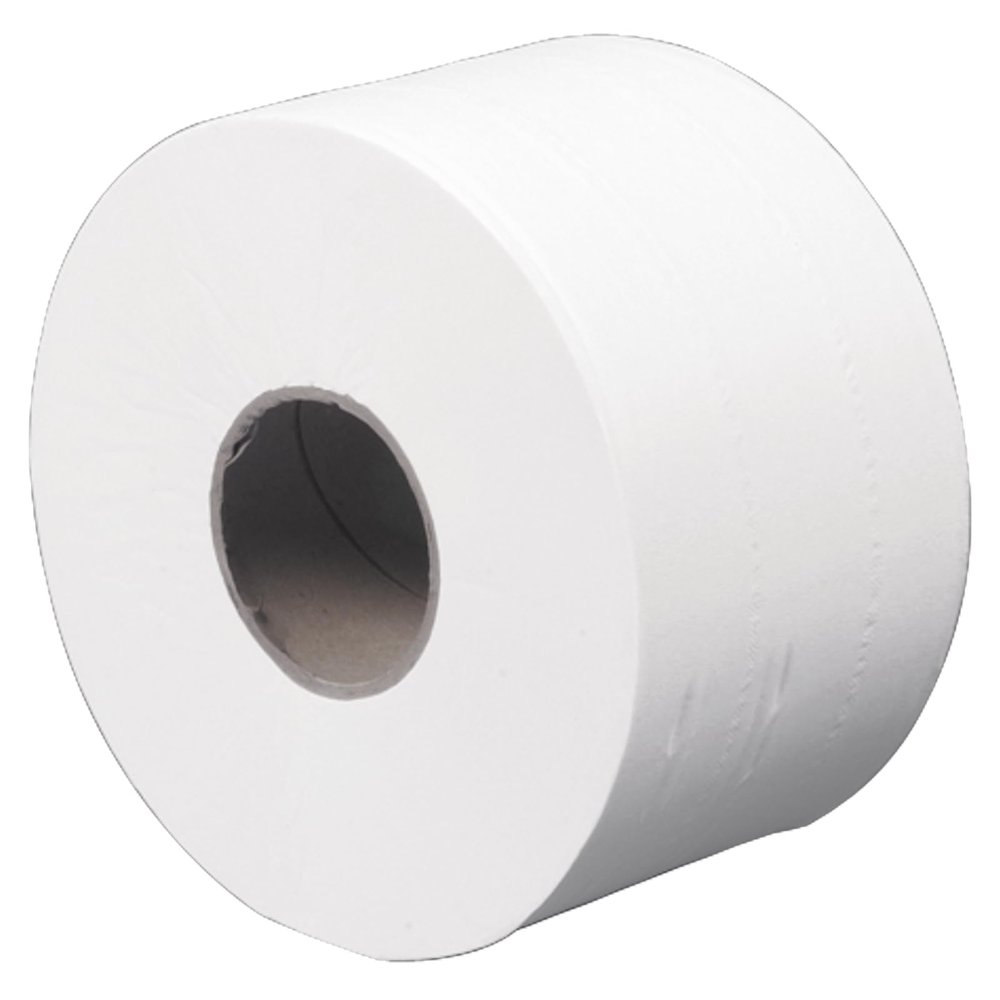 ABENA Jumbo Toilet Roll | 2 Layers | 170m X 10cm | 18cm | White Roll | 100% Cellulose | Super Soft Tissue Roll | Eco-Labelled Toilet Rolls | Max Absorbency Paper Roll | Embossed White Rolls