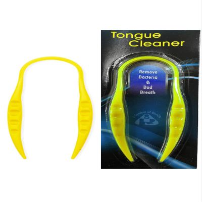 AARNAV Yellow Tongue Cleaner Plastic Tongue Cleaner Plastic Tongue Scraper Cleaners for Adults and Kids - Oral Dental Care | Bad Breath Remover (Yellow)