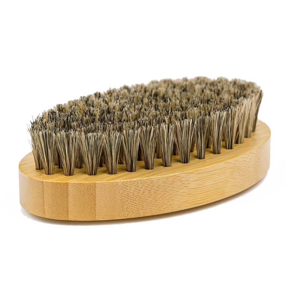 Beard Brush for Men - Natural Boar Bristle, Wood Handle, Military Pocket Mustache Grooming Comb