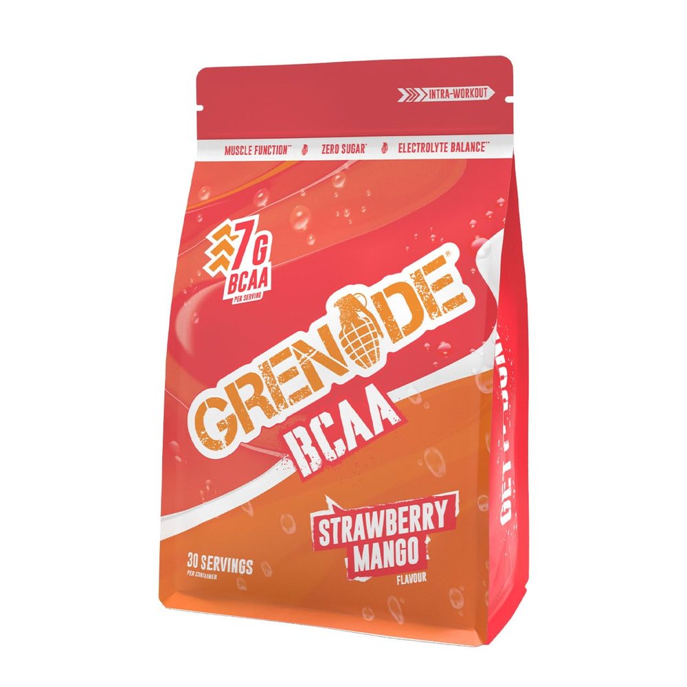 Grenade BCAA Intra Workout Powder Zero Sugar Drink Packed with Amino Acids Including B-Vitamins, Magnesium & Glutamine (30 Servings) - Strawberry Mango, 390 g (Pack of 1)