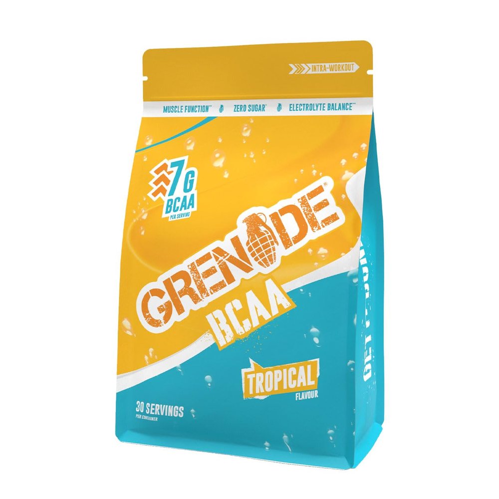 Grenade BCAA Intra Workout Powder Zero Sugar Drink Packed with Amino Acids Including B-Vitamins, Magnesium & Glutamine (30 Servings) - Tropical, 390 g (Pack of 1)