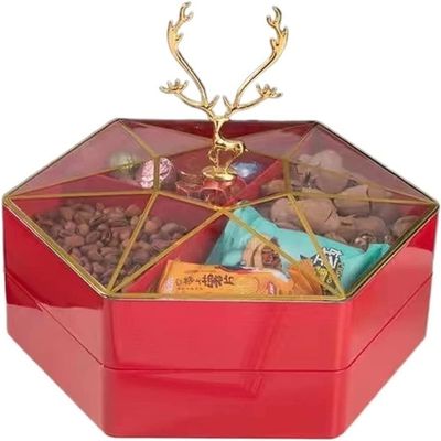 DubMag fruit bowlDivided Serving Tray with Lid, Double-Layer Dried Fruit with Lid Compartment Storage Box Melon Seed Snack Candy Nuts Plate (Color : A-2 Layer) (Color : A2 Layer) (Color : C2 Layer)