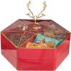 DubMag fruit bowlDivided Serving Tray with Lid, Double-Layer Dried Fruit with Lid Compartment Storage Box Melon Seed Snack Candy Nuts Plate (Color : A-2 Layer) (Color : A2 Layer) (Color : C2 Layer) view 1