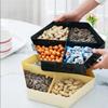 DubMag fruit bowlDivided Serving Tray with Lid, Double-Layer Dried Fruit with Lid Compartment Storage Box Melon Seed Snack Candy Nuts Plate (Color : A-2 Layer) (Color : A2 Layer) (Color : C2 Layer) view 3
