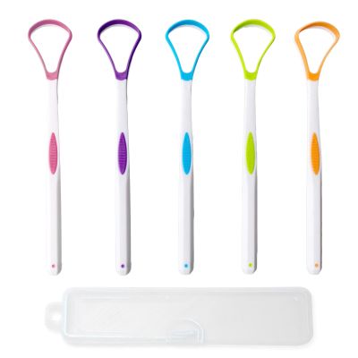 5 Pieces Tongue Scraper Cleaner for Adult & Kids, Colorful Plastic Tongue Brush Oral Care Scrapers Kits for Fresh Breath Mouth Health Cleaning Accessory