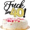 Rsstarxi 1 Pack 40th Birthday Cake Topper Funny Black Gold Glitter 40 & Fabulous Forty Birthday Cake Pick for Cheers to 40 Years Old Birthday Anniversary Party Cake Decorations view 1