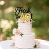 Rsstarxi 1 Pack 40th Birthday Cake Topper Funny Black Gold Glitter 40 & Fabulous Forty Birthday Cake Pick for Cheers to 40 Years Old Birthday Anniversary Party Cake Decorations view 4