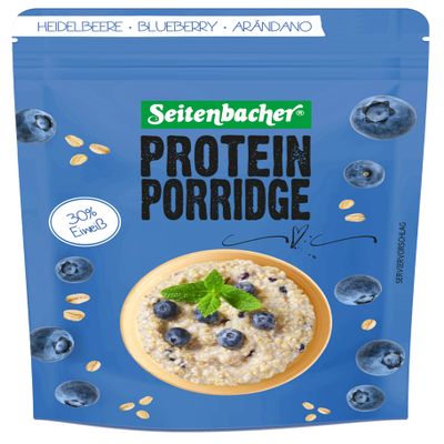 Seitenbacher Porridge Blueberry - Your Warm Breakfast with 30% Protein I Wheat Free I (1 x 500 g)