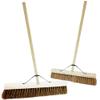 Indoor Outdoor Sweeping Brush With Long Handle Soft or Hard Bristle 18", 24" or 36" Home, Office, Garden, Garage & Yard Sweeping Broom (2, 24" Bassine Hard Bristle) view 2