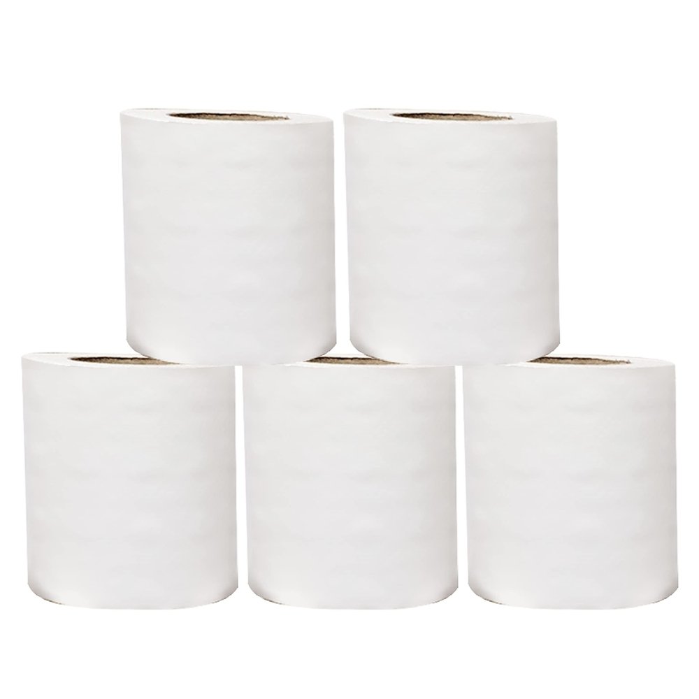 Pack of 5- Toilet Rolls, 2 Ply White Toilet Paper, Quilted Toilet Roll Packs, 34GSM Toilet Paper Soft Tissue Roll Skin Cleaning Towels, Wiping Napkin Roll, Bulk Buy (220 Sheets/Toilet Rolls)