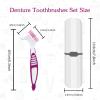 Denture Brush, 2 Pcs False Teeth Toothbrush with White Carrying Case, Multi-Tiered Bristles with Comfort Grip Handle for Effective Denture Cleaning view 2
