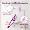 Denture Brush, 2 Pcs False Teeth Toothbrush with White Carrying Case, Multi-Tiered Bristles with Comfort Grip Handle for Effective Denture Cleaning view 3