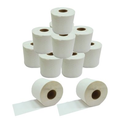 Pack of 18- Toilet Rolls, 2 Ply White Toilet Paper, Quilted Toilet Roll Packs, 34GSM Toilet Paper Soft Tissue Roll Skin Cleaning Towels, Wiping Napkin Roll, Bulk Buy (220 Sheets/Toilet Rolls)
