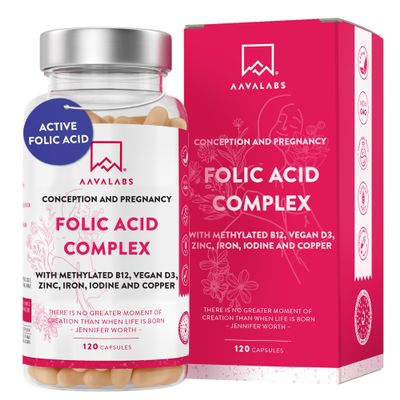 Folic Acid Pre Pregnancy Vitamins for Women- Pregnancy Supplements with Folic Acid 400 mcg- Postnatal & Breastfeeding Vitamins with Vitamin D, B12,Zinc,Iodine,Copper & Iron-Prenatal Vitamins for Women