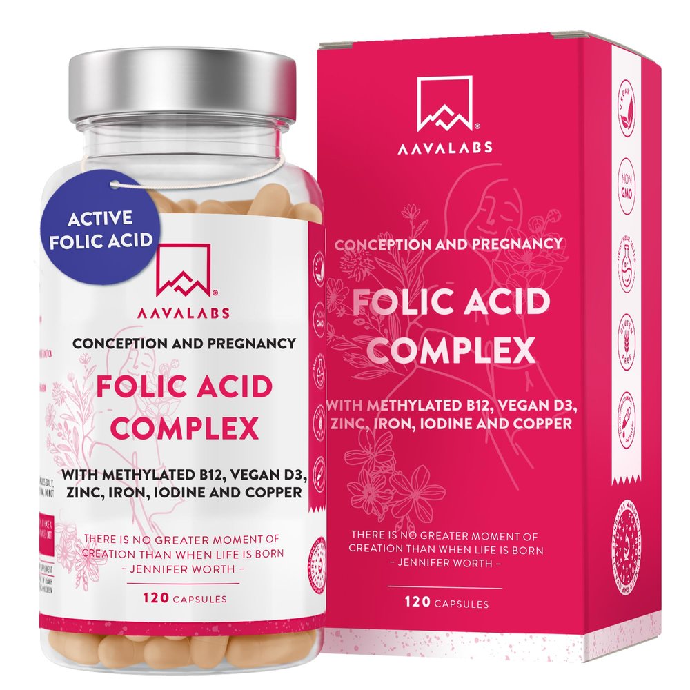 Folic Acid Pre Pregnancy Vitamins for Women- Pregnancy Supplements with Folic Acid 400 mcg- Postnatal & Breastfeeding Vitamins with Vitamin D, B12,Zinc,Iodine,Copper & Iron-Prenatal Vitamins for Women