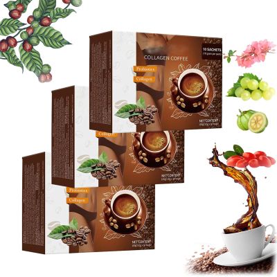 Collagen Coffee, Coffee Collagen From Japan, Collagen Coffee Creamer, Collagen Protein Coffee, Collagen Powder For Coffee (3boxes)