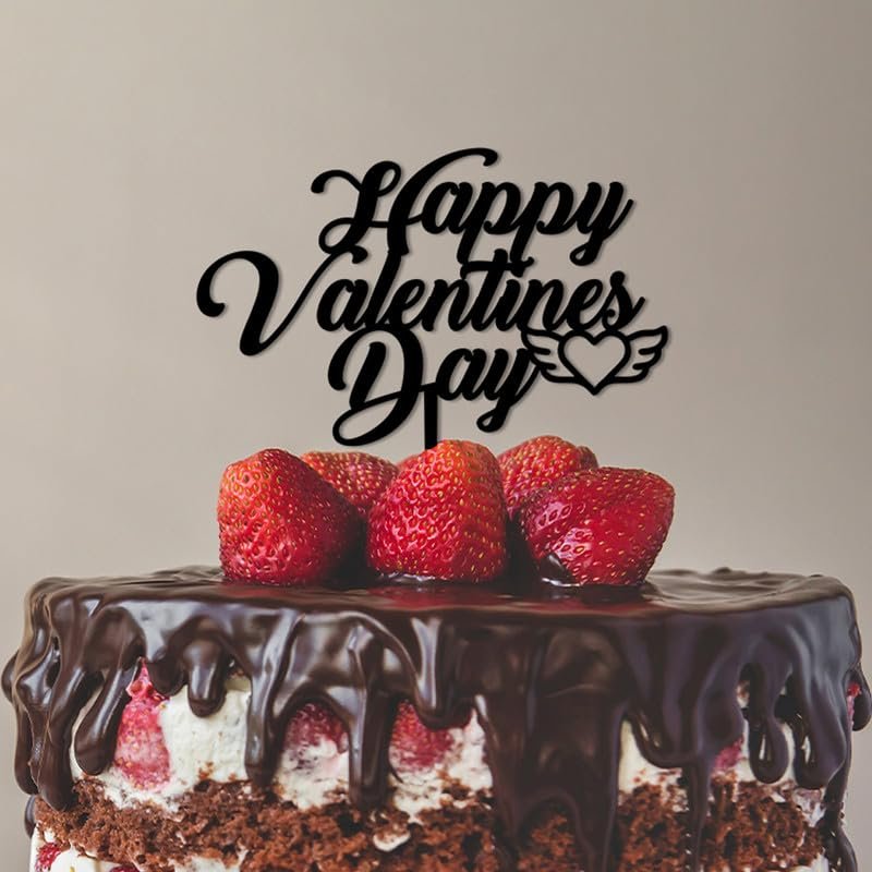 Happy Valentines Day Cake Topper Decoration, 6-7.8 Inch Customized Silhouette For Anniversary Decoration