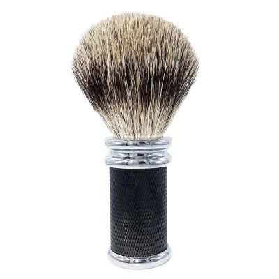 Magyfosia Silvertip Pure Badger Hair Shaving Brush for Men,Black Diamond No Slip Design Handle,Engineered for Daily Shave of Your Life for Wet Safety Razor,Double Edge Razor,Straight Razor and Barber