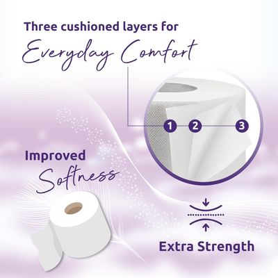 72 Phoenix Soft Luxury Toilet Rolls Bulk Buy - Quilted White 3 Ply Toilet Paper - Pack of 72 Toilet Tissue (12 x 6 Packs) (Lemon)