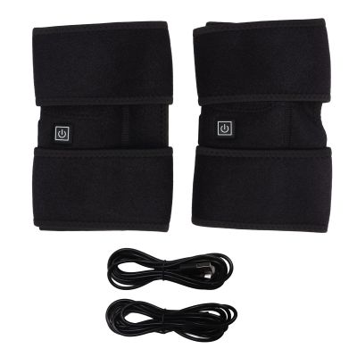 2Pcs Knee Heating Pad Electric Knee Support USB Heated Knee Brace Wrap with 3 Temperatures and Pockets for Knee Protection and Relieve Knee Pain