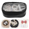 ABOOFAN Contact Lens Storage Boxes and Case Double Compartment Cute Cat Design Portable Leakproof Eye Lens Holders for Daily Travel Use view 2