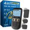 4 in 1 - D.I.Y & Tens Unit & EMS & Massage Muscle Stimulator, Dual Channel Therapy Machine for Pain Relief, FDA Cleared Rechargeable Electronic Pulse Massager,with 12pcs Electrode Pads view 1