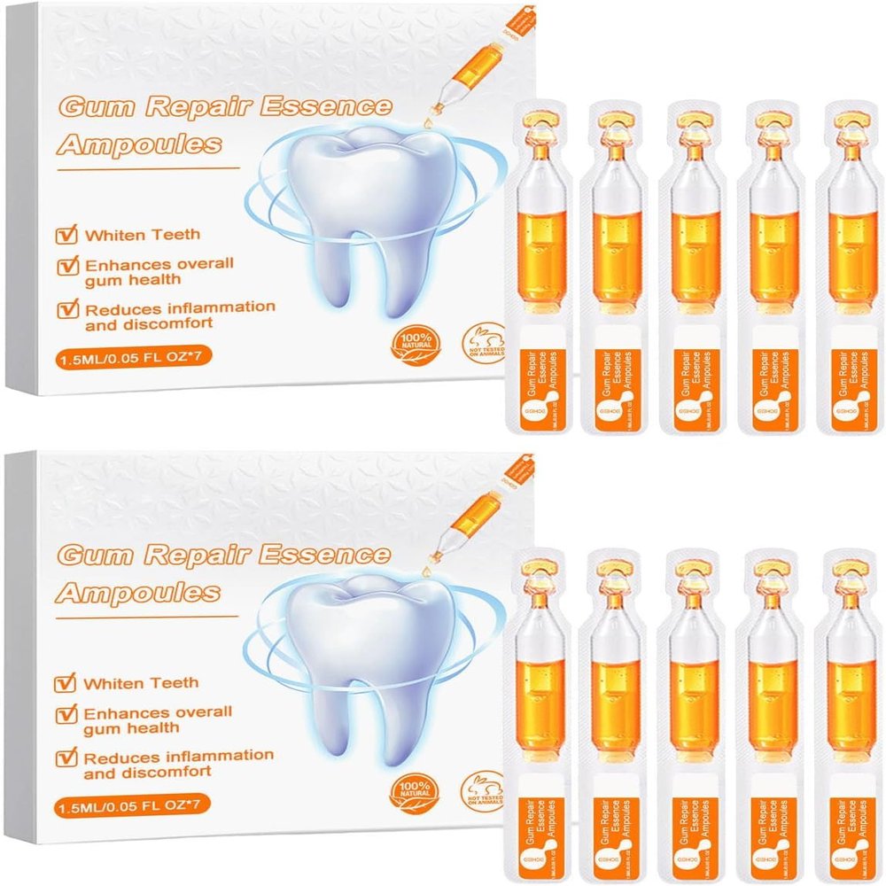 Gum Repair Essence Ampoules, Gum Essence Ampoules, Teeth Whitening Serum, Whitening Dental Disposable Serum, 7pcs/Box (2box)