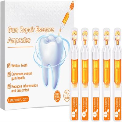 Gum Repair Essence Ampoules, Gum Essence Ampoules, Teeth Whitening Serum, Whitening Dental Disposable Serum, 7pcs/Box (1box)