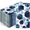 Tinlade Disposable Hand Napkins Paper Towels for Guest Disposable Bathroom Paper Hand Towel Dinner Napkin for Birthday Baby Shower Party Supplies Table Decor(100 Pcs,Blue Hexagon) view 1
