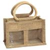 10 x 2 Jar Natural Jute Bags with Handles - Gift Bags for Jams, Chutneys, Pickles, Christmas bags for gifts view 1