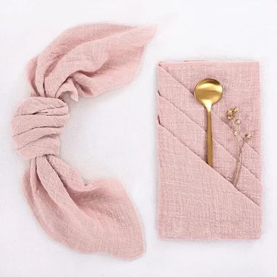 12pcs Cheesecloth Cloth Napkins 42x42cm Gauze Wedding Dining Table Napkins For Dinner Party Everyday Use Home Hotel Table Towels