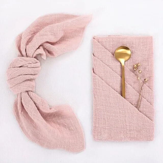12pcs Cheesecloth Cloth Napkins 42x42cm Gauze Wedding Dining Table Napkins For Dinner Party Everyday Use Home Hotel Table Towels