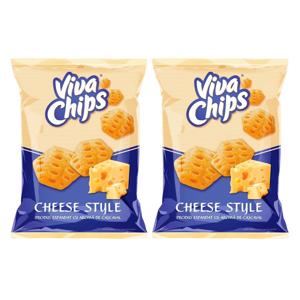 VIVA Potato Chips Masala Crisp and Healthy Snack Cheese, Pizza, Salt, Paprika, Chicken, Sour Cream Flavour | Low Fat Plantain Crisps | Deliciously Light and Crispy Chips (Cheese Style - 2 Pack)