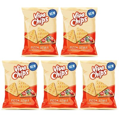 VIVA Potato Chips Masala Flavoured Crisp and Healthy Snack | Low Fat Plantain Crisps | Deliciously Light and Crispy Chips (Pizza Style)