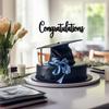 Black Glitter Congratulations Cake Topper - Congrats Cake Topper - Graduation, Wedding, Retirement, Birthday, Anniversary, Celebration Party Decorations view 4