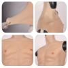 CRODRES Silicone Fake Muscle Chest Fake Muscle Male Chest High Collar Abdominal Muscle Stimulation Skin Shaper for Cosplay,Color 2,One Size view 4