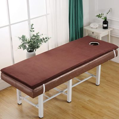 LXJDDLD Massage Table Memory Foam Topper 1.6In Thickened,Lash Bed Topper with Washable Cover,Square Head Spa Bed Pad with Breath Hole,Massage Accessories,Coffee 4cm,S 60x180cm