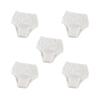 5 Set of Washable Absorbency Incontinence Aid Cotton Underwear Briefs for Women XL, White view 1