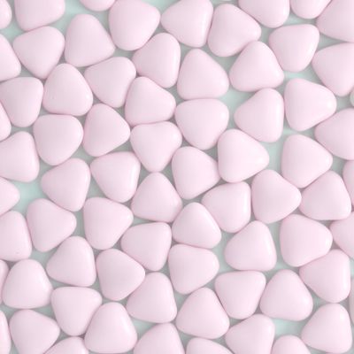 Chocolate Mini Dragees - MINI Heart Shaped Sugar Coated Confectionery - Rose Pink - For Wedding Favours and Baby Showers - Pack of 100 Hearts (100 Grams)