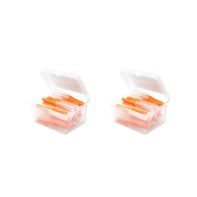 2 Set of 40 Pieces Interdental Brush Push-Pull Teeth Brushes I Shaped Indoor Outdoor Oral Hygiene Tool Household Travel Orange 0.6mm