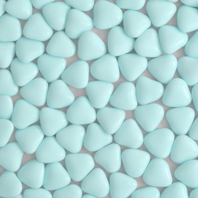 Chocolate Mini Dragees - MINI Heart Shaped Sugar Coated Confectionery - Sky Blue - For Wedding Favours and Baby Showers - Pack of 500 Hearts (500 Grams)