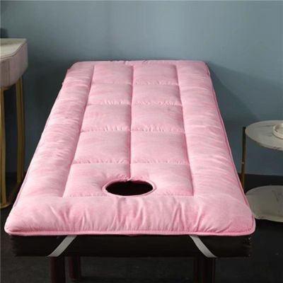 DAZULI Massage Spa Mattress Thicken Massage Bed Sheet With Holes Quilted Mattress Topper Facial Massage Bed Cover Anti-slip Breathable For Beauty Salon(Size:80x185cm,Color:A)