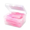 40 Pieces Interdental Brush Push-Pull Teeth Brushes I Shaped Handheld Outdoor Oral Hygiene Tool Travel Holiday Pink 0.7mm